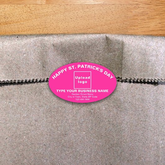 Roze Saint Patrick Business Oval Shape Sticker