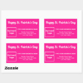 Roze Saint Patrick Business Rectangle Sticker (Vel)