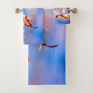 Roze Sakura Bloem Blauwe Lucht Bad Handdoek