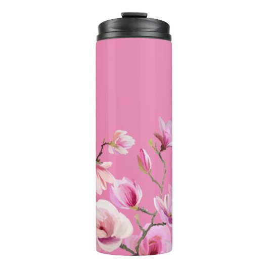 Roze Sakura Bloemen Design Thermosbeker (Voorkant)