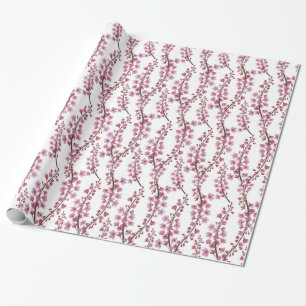 Roze sakura bloemen naadloos patroon cadeaupapier