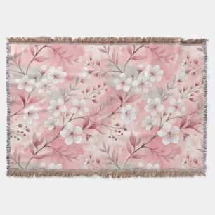 Roze sakura bloempatroon deken