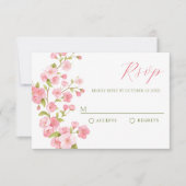 Roze sakura bloesem bloesem RSVP kaartje (Voorkant)
