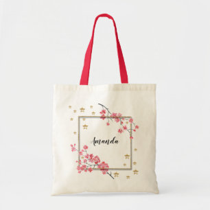 Roze Sakura bruidsmeisje gepersonaliseerd Tote Bag