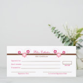 Roze Sakura Cadeaubon Template (Staand voorkant)