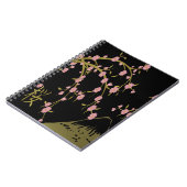 Roze Sakura Gold Black Japans scherm Notitieboek (Linkerzijde)