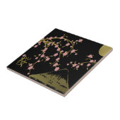 Roze Sakura Gold Black Japans scherm Tegeltje (Zijkant)