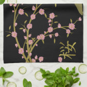 Roze Sakura Gold Black Japans scherm Theedoek (Gevouwen)