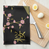 Roze Sakura Gold Black Japans scherm Theedoek (Quarter Fold)