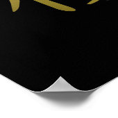 Roze Sakura Gold Black Poster Japans scherm (Hoek)