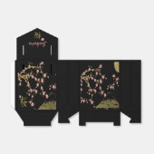 Roze Sakura Goud Zwart Japans Print Favor Box Bedankdoosjes (Uitgevouwen)