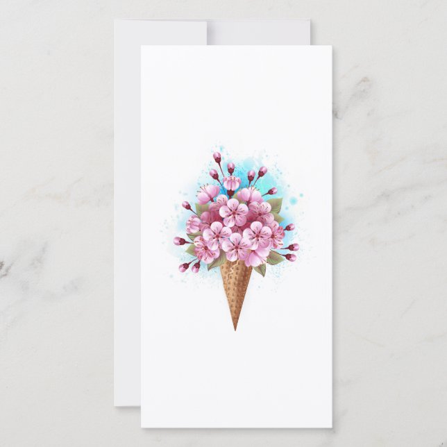 Roze Sakura Ice Cream Waffle Cone (Voorkant)