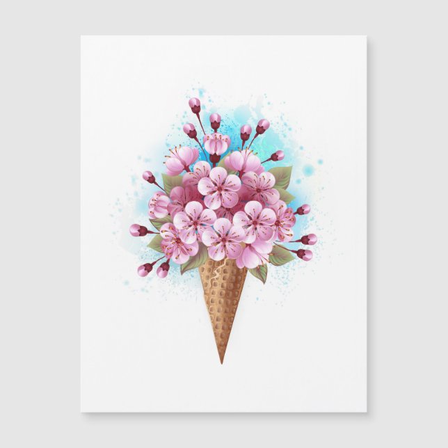 Roze Sakura Ice Cream Waffle Cone (Voorkant)