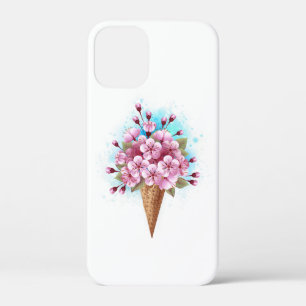 Roze Sakura Ice Cream Waffle Cone iPhone 12 Mini Hoesje