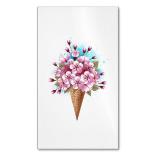Roze Sakura Ice Cream Waffle Cone Magnetisch Visitekaartje