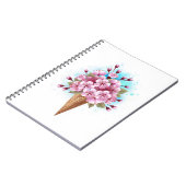 Roze Sakura Ice Cream Waffle Cone Notitieboek (Linkerzijde)