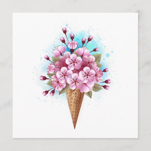 Roze Sakura Ice Cream Waffle Cone Programma (Voorkant)