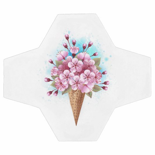 Roze Sakura Ice Cream Waffle Cone Voetbal (Enkel)