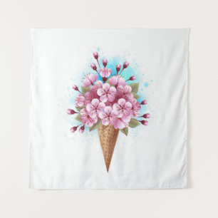 Roze Sakura Ice Cream Waffle Cone Wandkleed