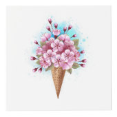 Roze Sakura Ijs Wafel Kegel Kubus (Rechts)