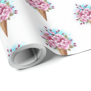 Roze Sakura Ijs Wafelhoorn Cadeaupapier