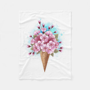 Roze Sakura Ijs Wafelhoorn Fleece Deken