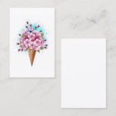 Roze Sakura Ijs Wafelhoorn Visitekaartje (Voorkant / Achterkant)