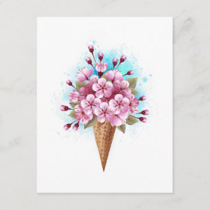 Roze Sakura Ijs Wafelmelkhoorn Informatiekaartje