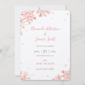 Roze Sakura Japanse Cherry Blossom sparen de Datum Kaart (Voorkant)