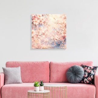 roze sakura Kersenbloesem romantisch dromerig Canvas Afdruk