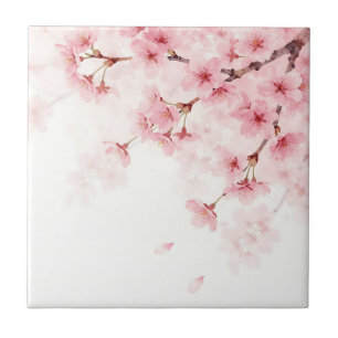 Roze Sakura Kersenbloesem Watercolor Patroon Tegeltje