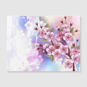 Roze Sakura op geschilderde achtergrond