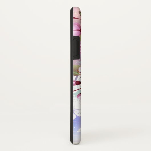 Roze Sakura op geschilderde achtergrond Case-Mate iPhone Case (Achterkant/rechts)