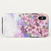 Roze Sakura op geschilderde achtergrond Case-Mate iPhone Case (Achterkant (horizontaal))