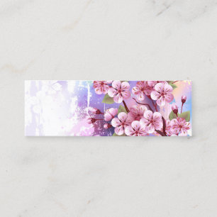 Roze Sakura op geschilderde achtergrond Contactkaartje
