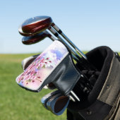 Roze Sakura op geschilderde achtergrond Golfheadcover (Insitu)