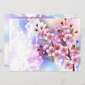 Roze Sakura op geschilderde achtergrond Menu (Voorkant / Achterkant)