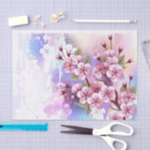 Roze Sakura op geschilderde achtergrond Tissuepapier (Craft)