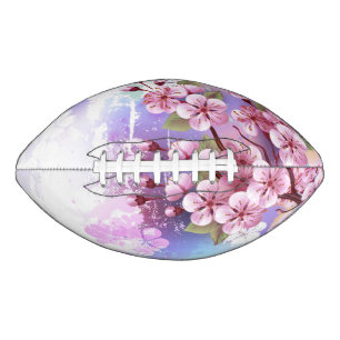 Roze Sakura op het schilderen Achtergrond American Football