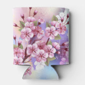 Roze Sakura op het schilderen Achtergrond Blikjeskoeler (Achterkant)