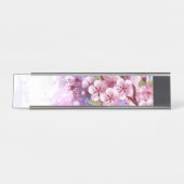 Roze Sakura op het schilderen Achtergrond Bureau Naambordje (Voorkant)