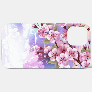 Roze Sakura op het schilderen Achtergrond iPhone 12 Pro Max Hoesje