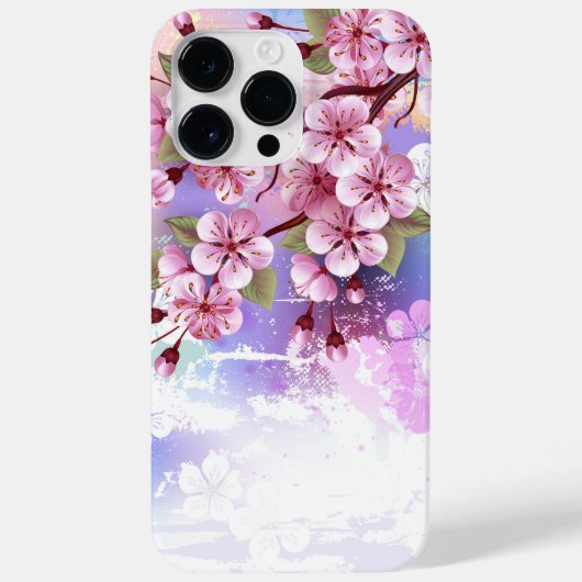 Roze Sakura op het schilderen Achtergrond Case-Mate iPhone Case (Achterkant)