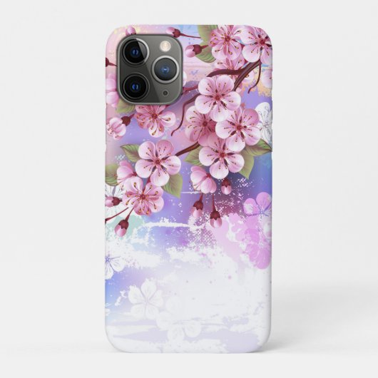 Roze Sakura op het schilderen Achtergrond Case-Mate iPhone Case (Achterkant)