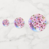 Roze Sakura op het schilderen Achtergrond Confetti (Achterkanten)