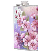 Roze Sakura op het schilderen Achtergrond Heupfles (Links)