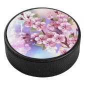 Roze Sakura op het schilderen Achtergrond Hockey Puck (3/4)