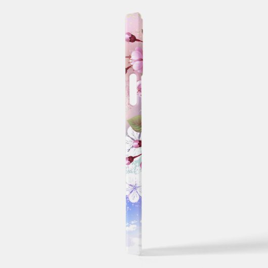 Roze Sakura op het schilderen Achtergrond iPhone Hoesje (Rechterkant)