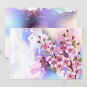 Roze Sakura op het schilderen Achtergrond Kaart (Voorkant / Achterkant)