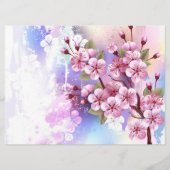 Roze Sakura op het schilderen Achtergrond Menu (Voorkant)